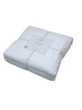 Docofil King Size Super Soft 100% Cotton Sheet Set Made In Portugal White